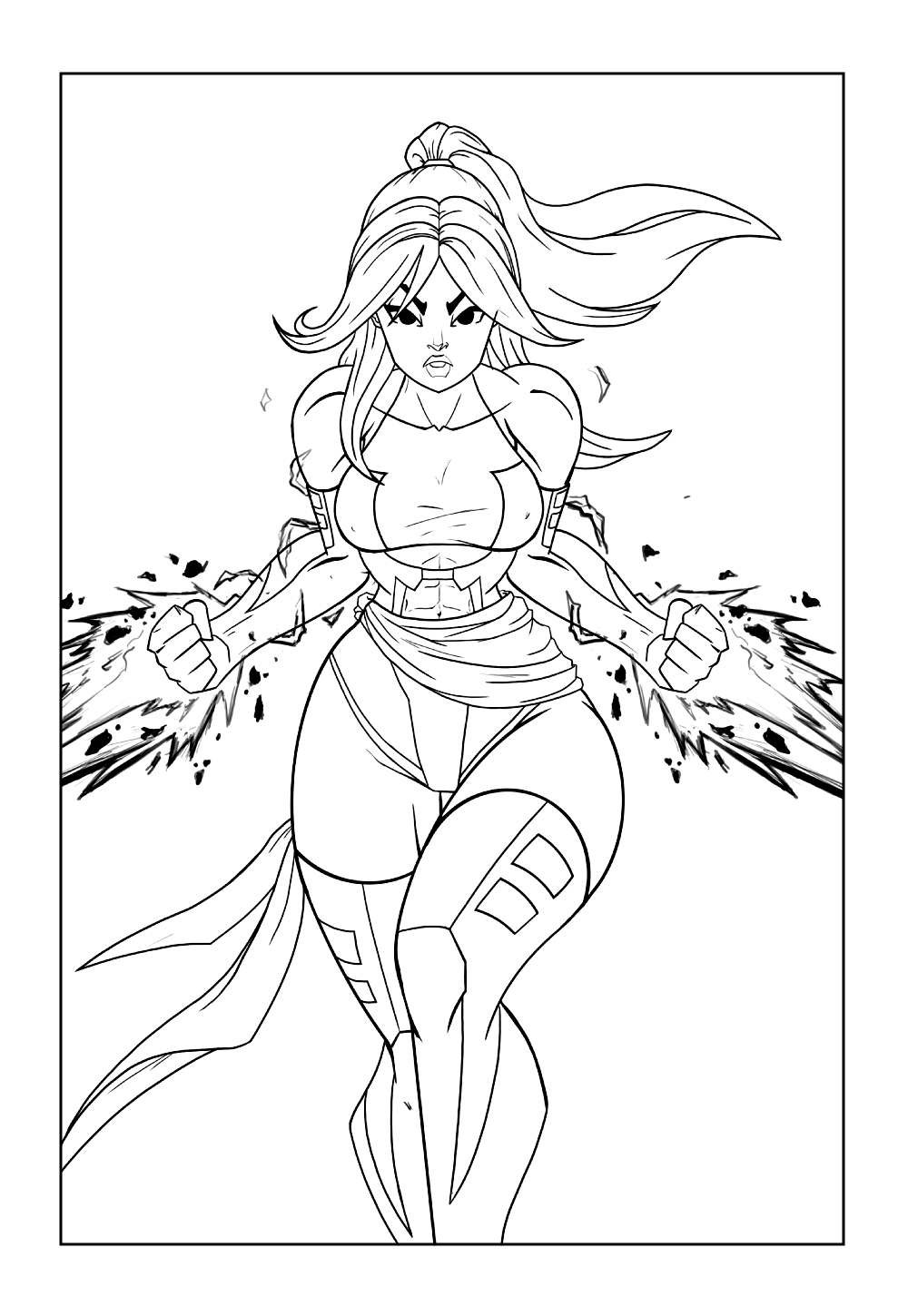 Desenho da Psylocke do X-Men para colorir