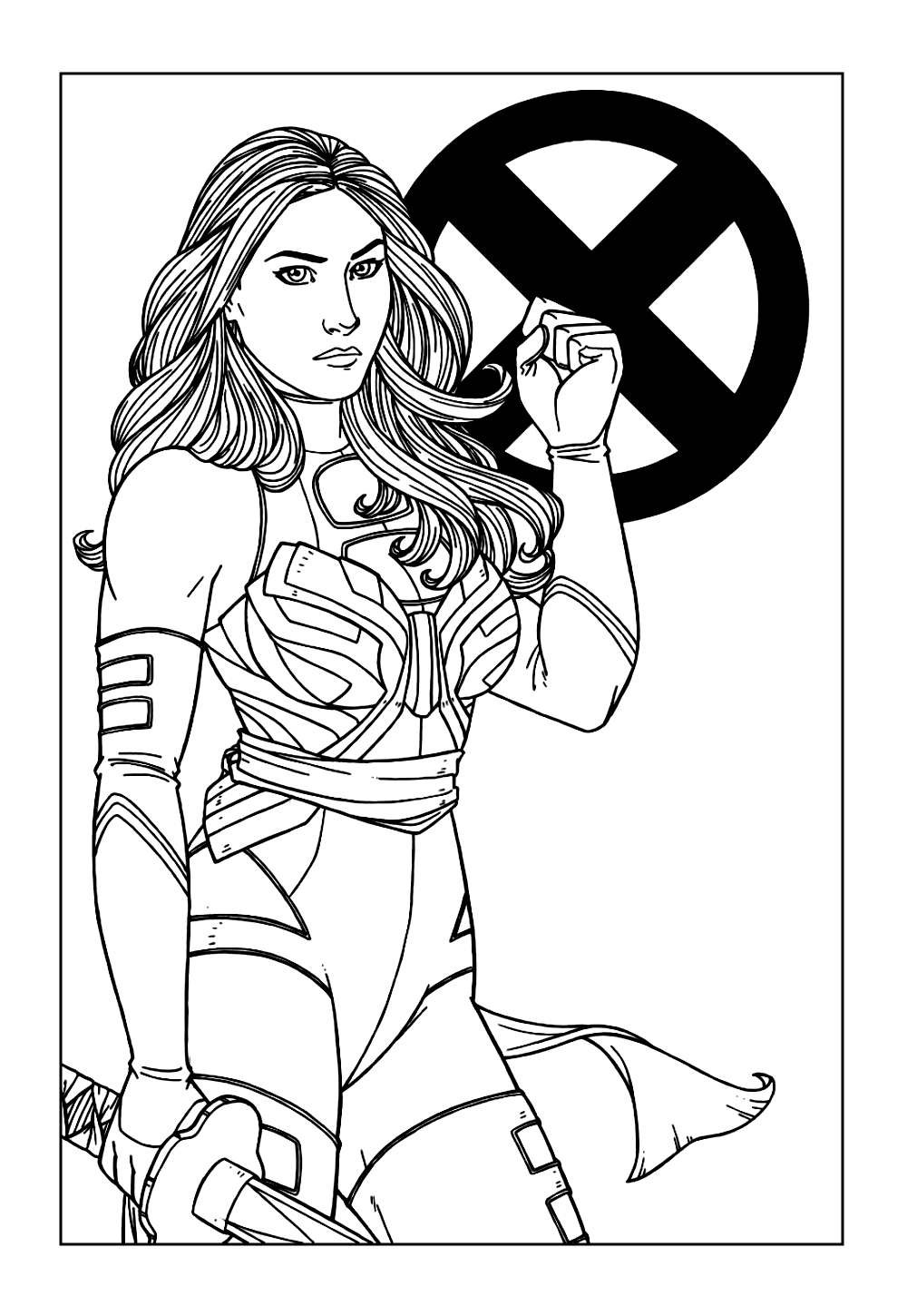 Psylocke do X-Men para colorir
