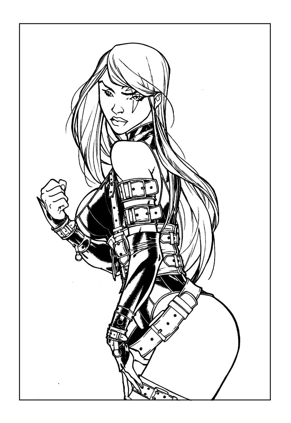 Desenho da Psylocke do X-Men