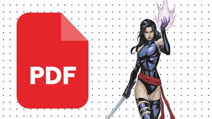 Desenhos da Psylocke em PDF