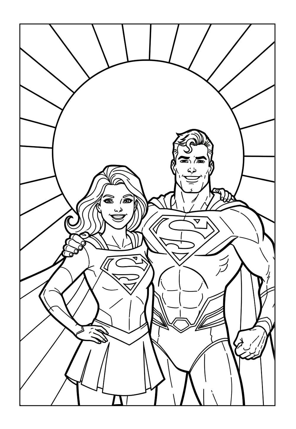 Desenho da Supergirl para pintar