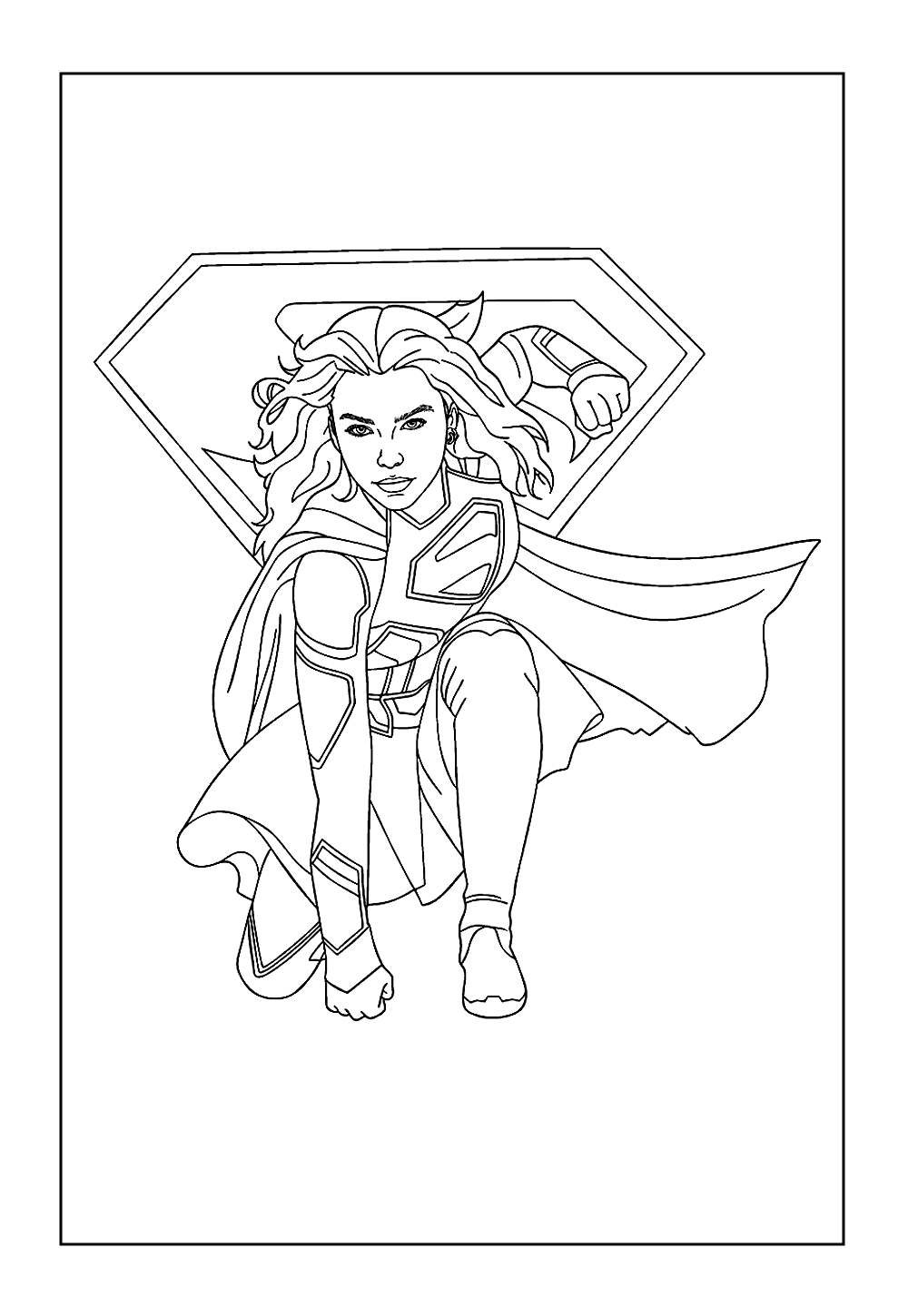 Desenho da Supergirl para colorir