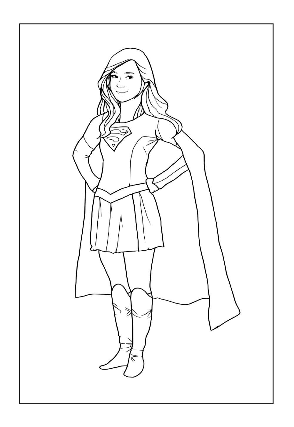 Desenho da Supergirl para pintar