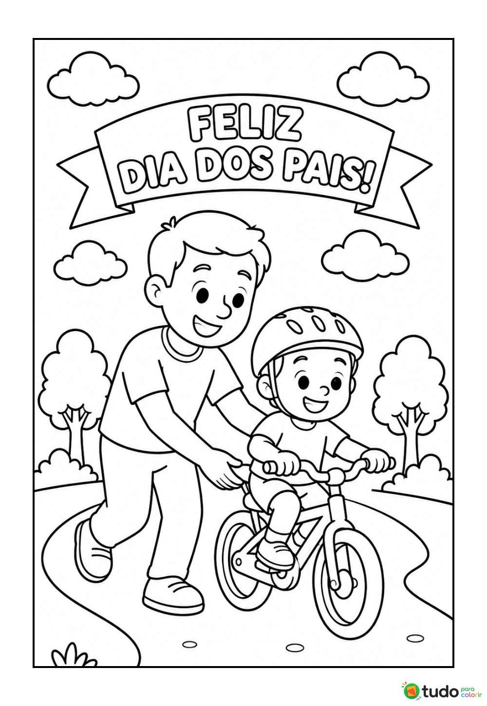 Desenho de Dia dos Pais para colorir