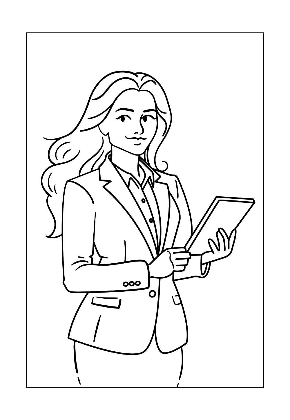 Desenho de Psicóloga para pintar e colorir