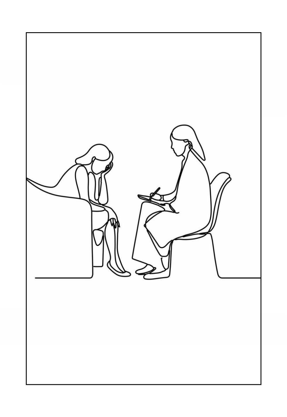 Desenho de Psicólogo para pintar