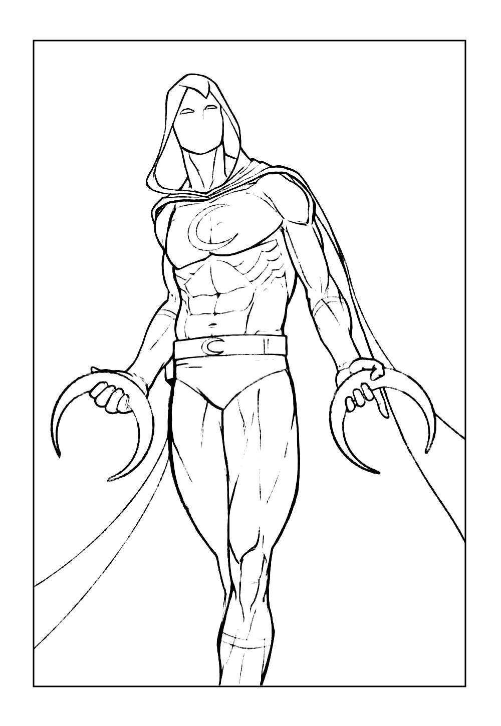 Desenho da Cavaleiro da Lua para pintar
