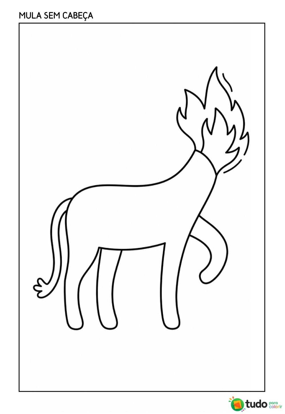 Desenho de Folclore - Mula Sem Cabeça