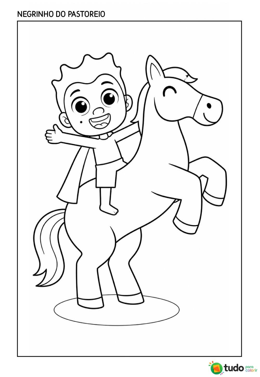 Desenho de Folclore - Negrinho do Pastoreio