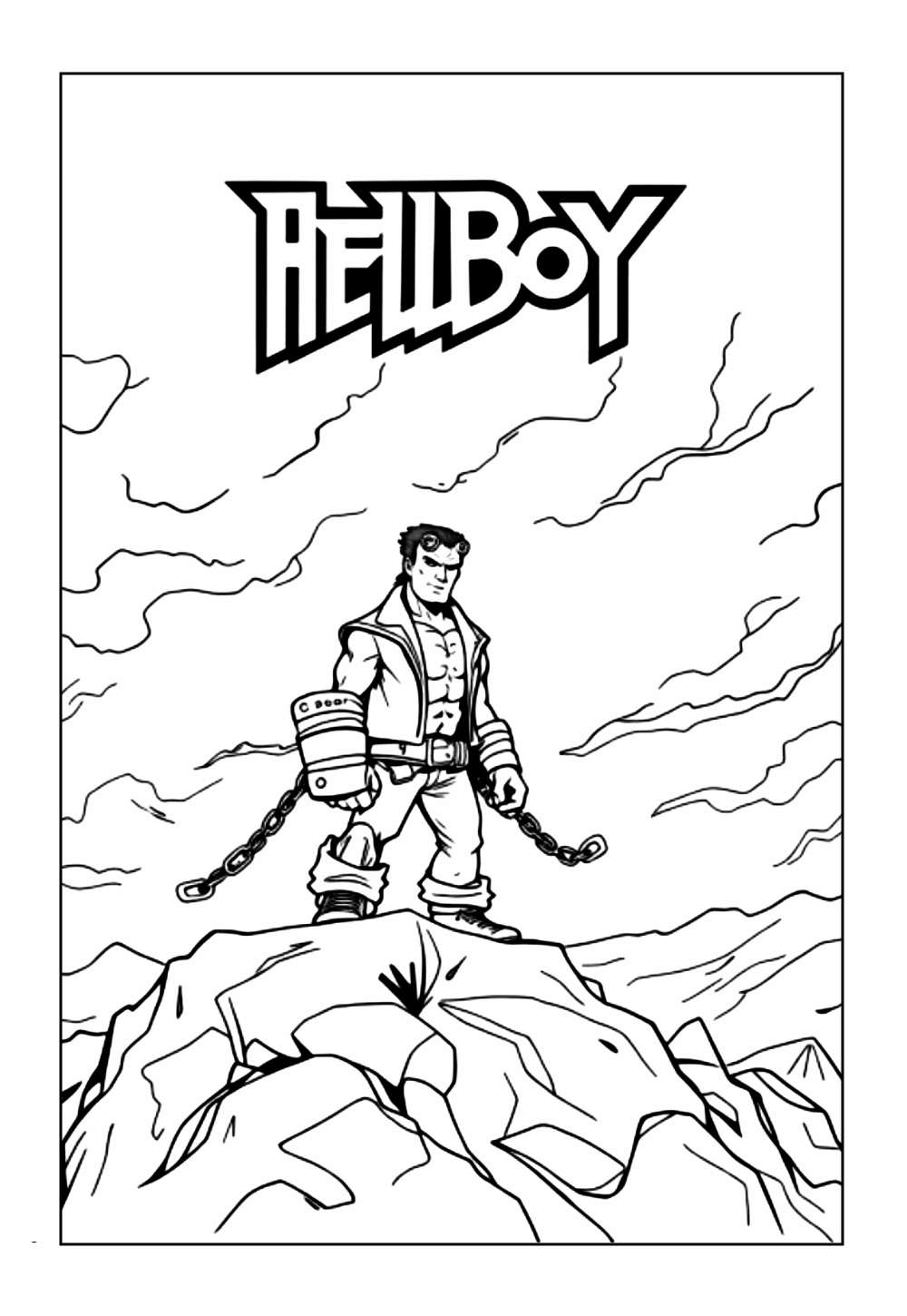 Desenho para Pintar do Hellboy