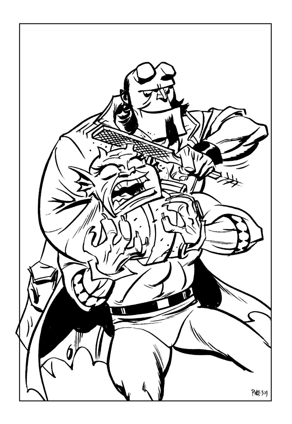 Hellboy para colorir