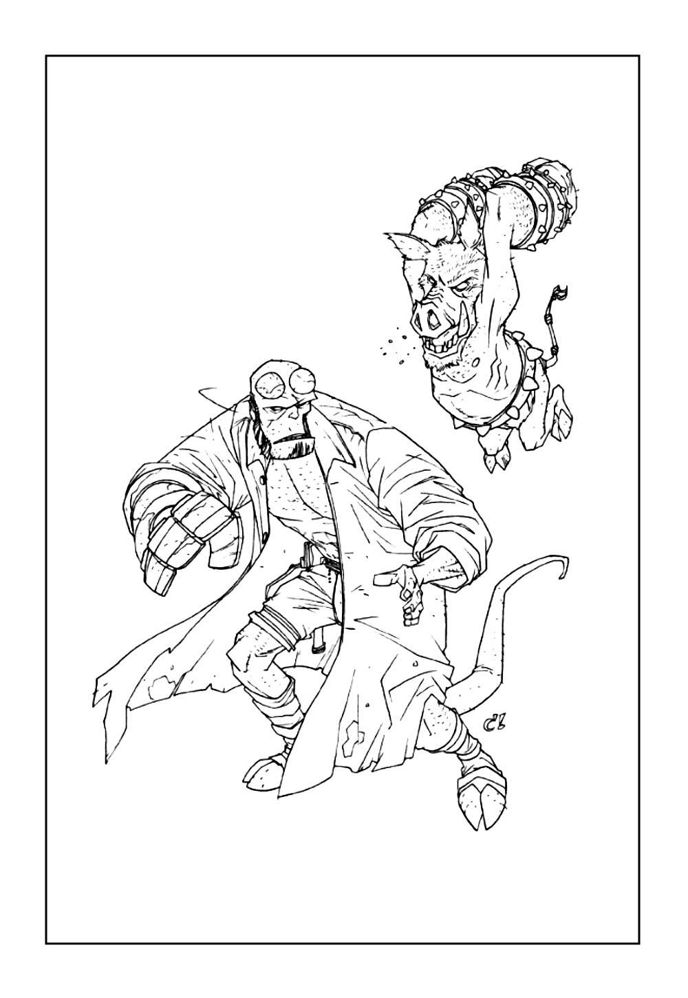 Desenho do Hellboy para pintar