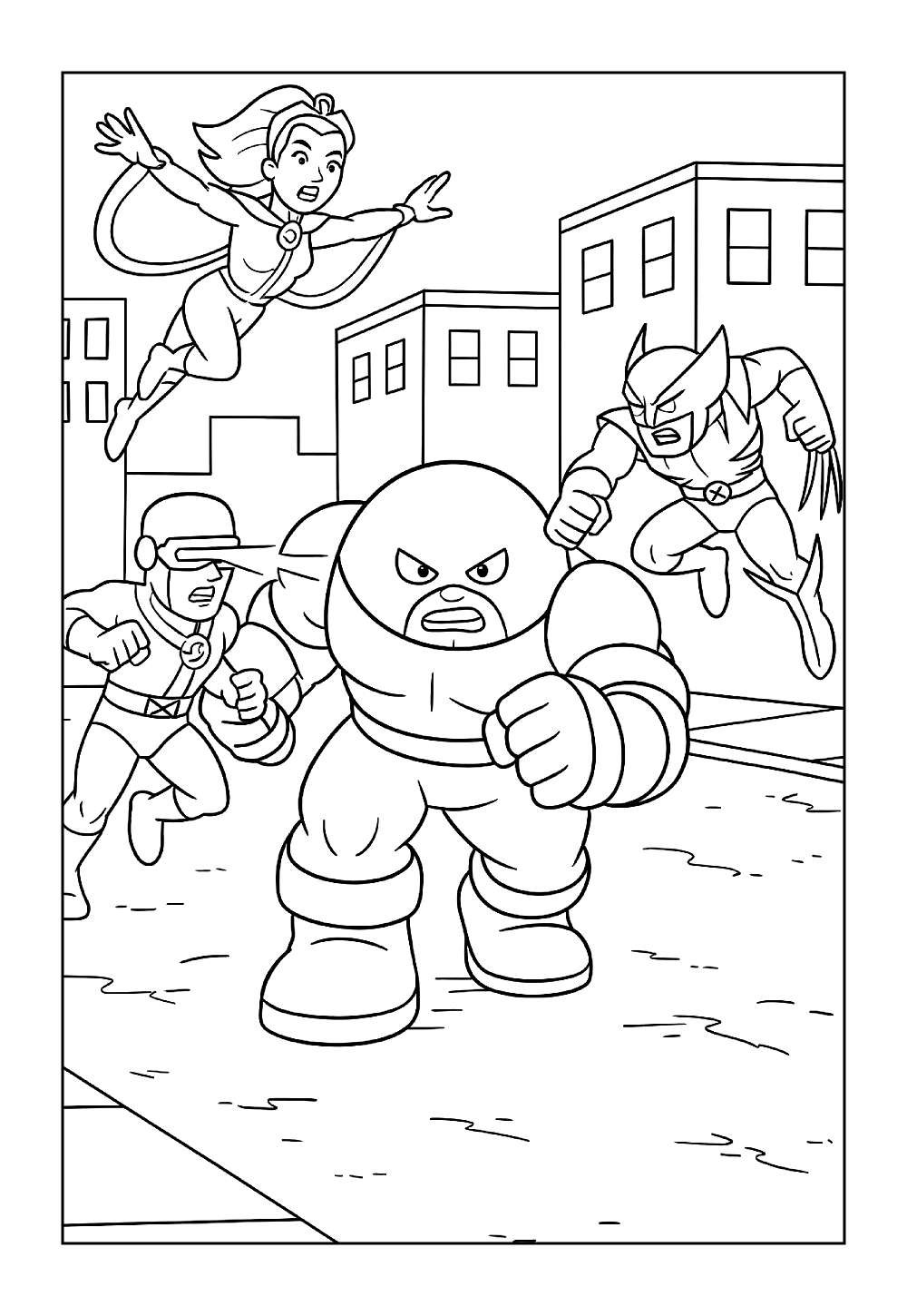 Desenho do X-men com Juggernaut para colorir