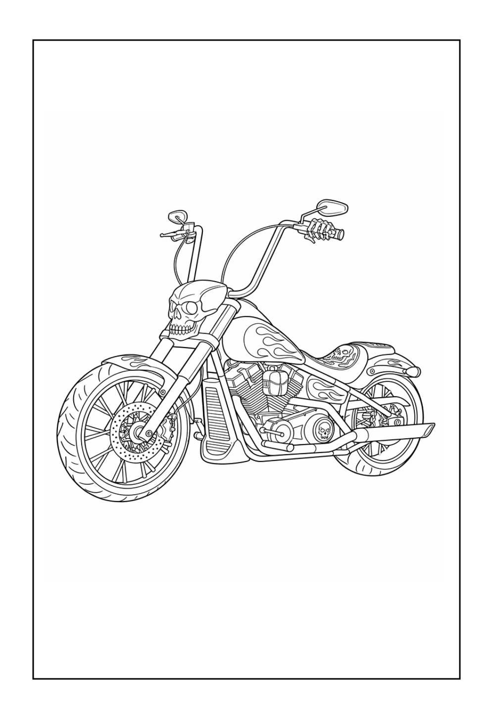Desenho da Moto do Motoqueiro Fantasma para colorir