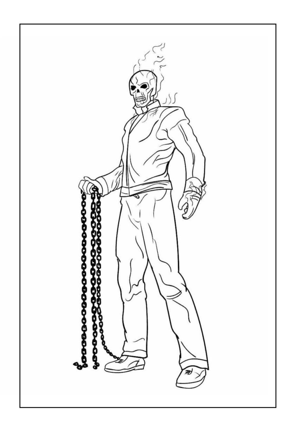 Desenho do Motoqueiro Fantasma para pintar