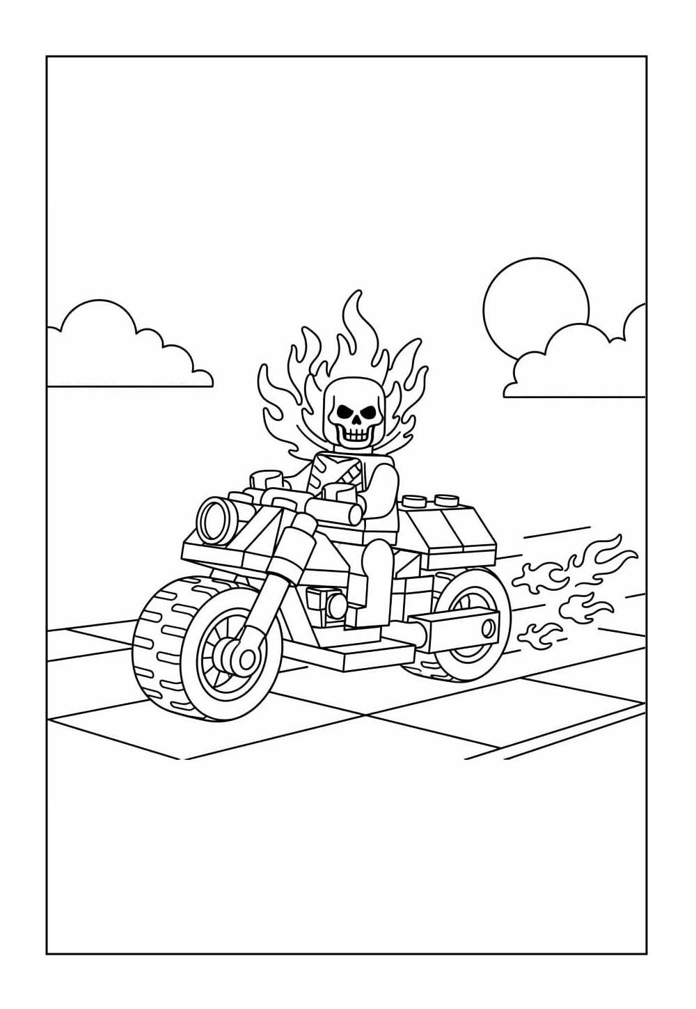 Desenho do Motoqueiro Fantasma para colorir