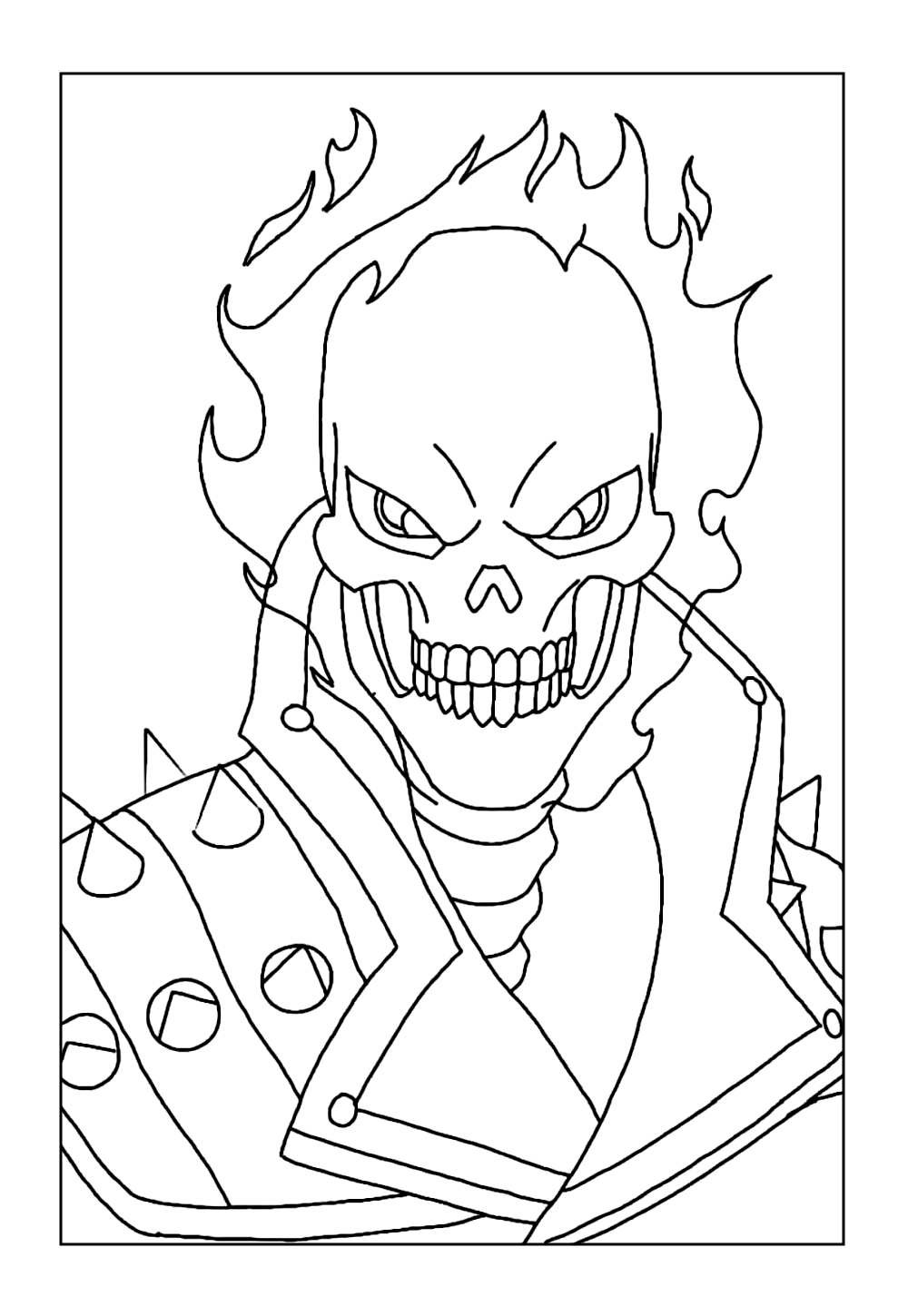 Desenho do Motoqueiro Fantasma para imprimir