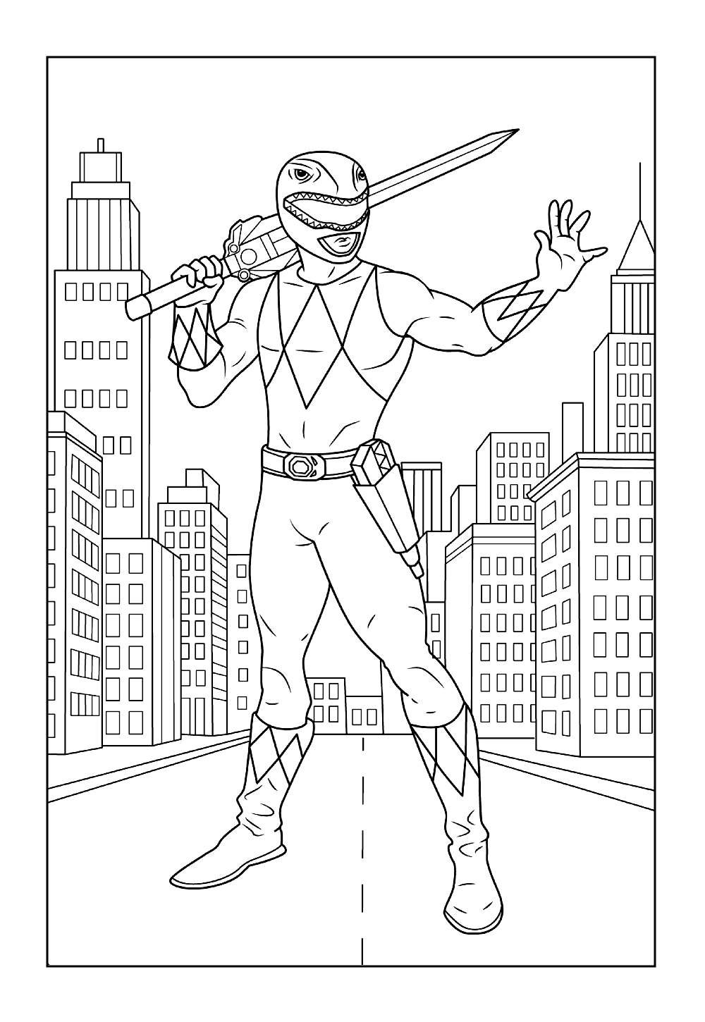 Desenho do Power Ranger Vermelho para colorir