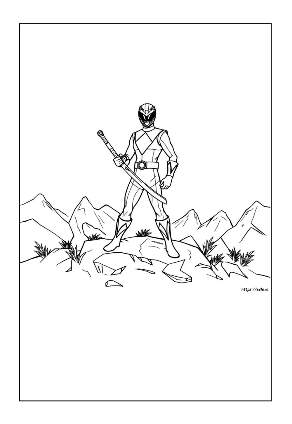 Power Ranger Vermelho para colorir