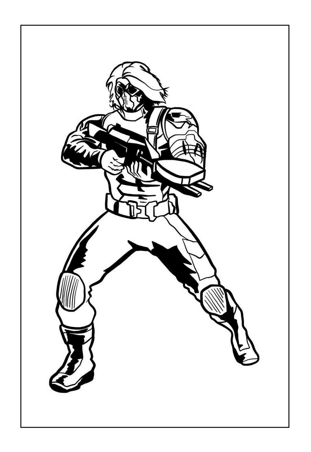 Desenho do Soldado Invernal para pintar