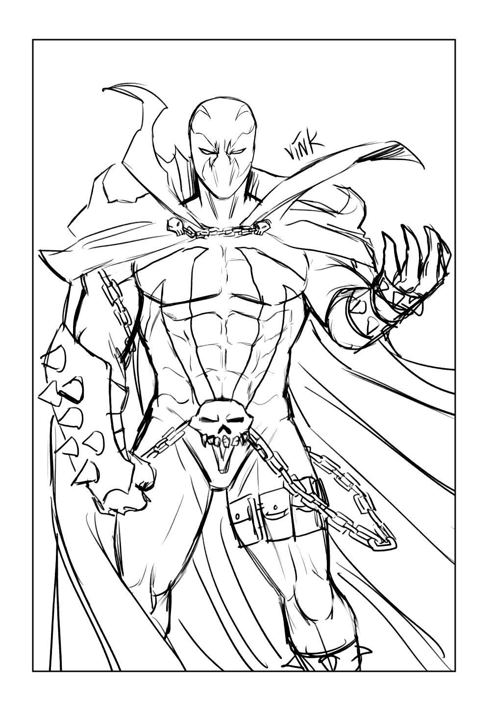 Desenho do Spawn para pintar