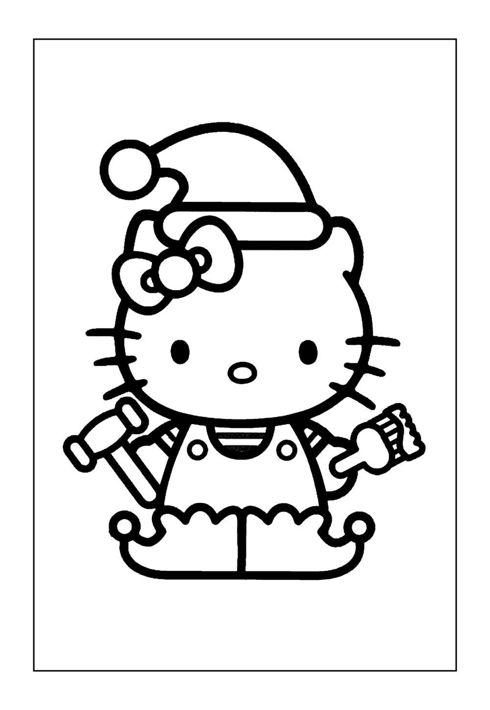Desenho da Mimmy White para pintar da Hello Kitty