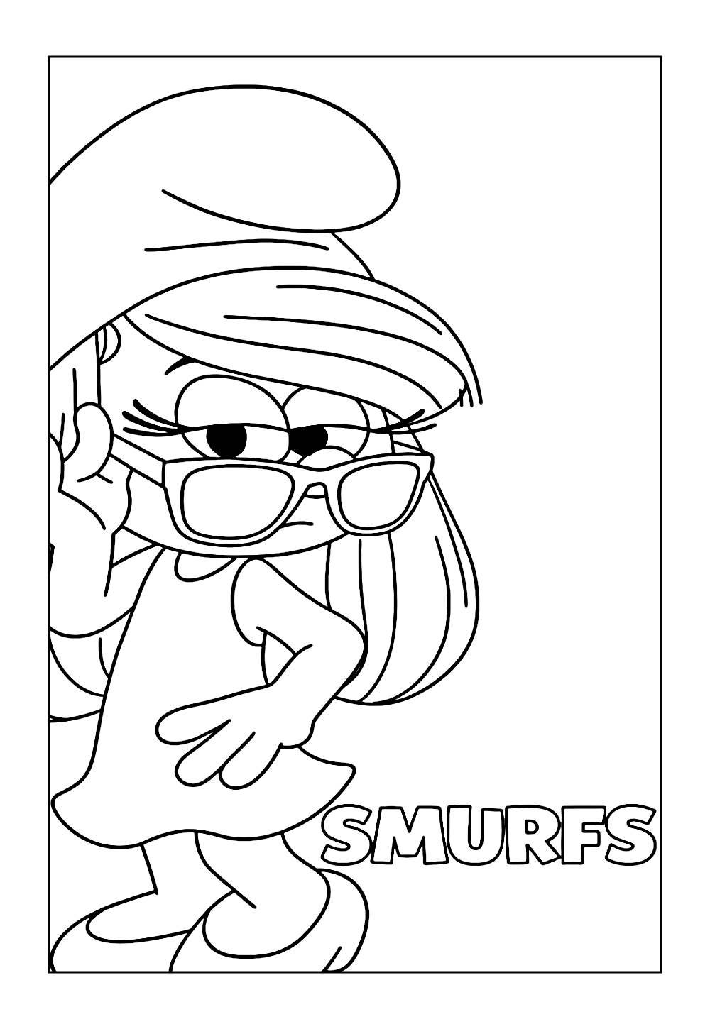 Desenho da Smurfette dos Smurfs para colorir
