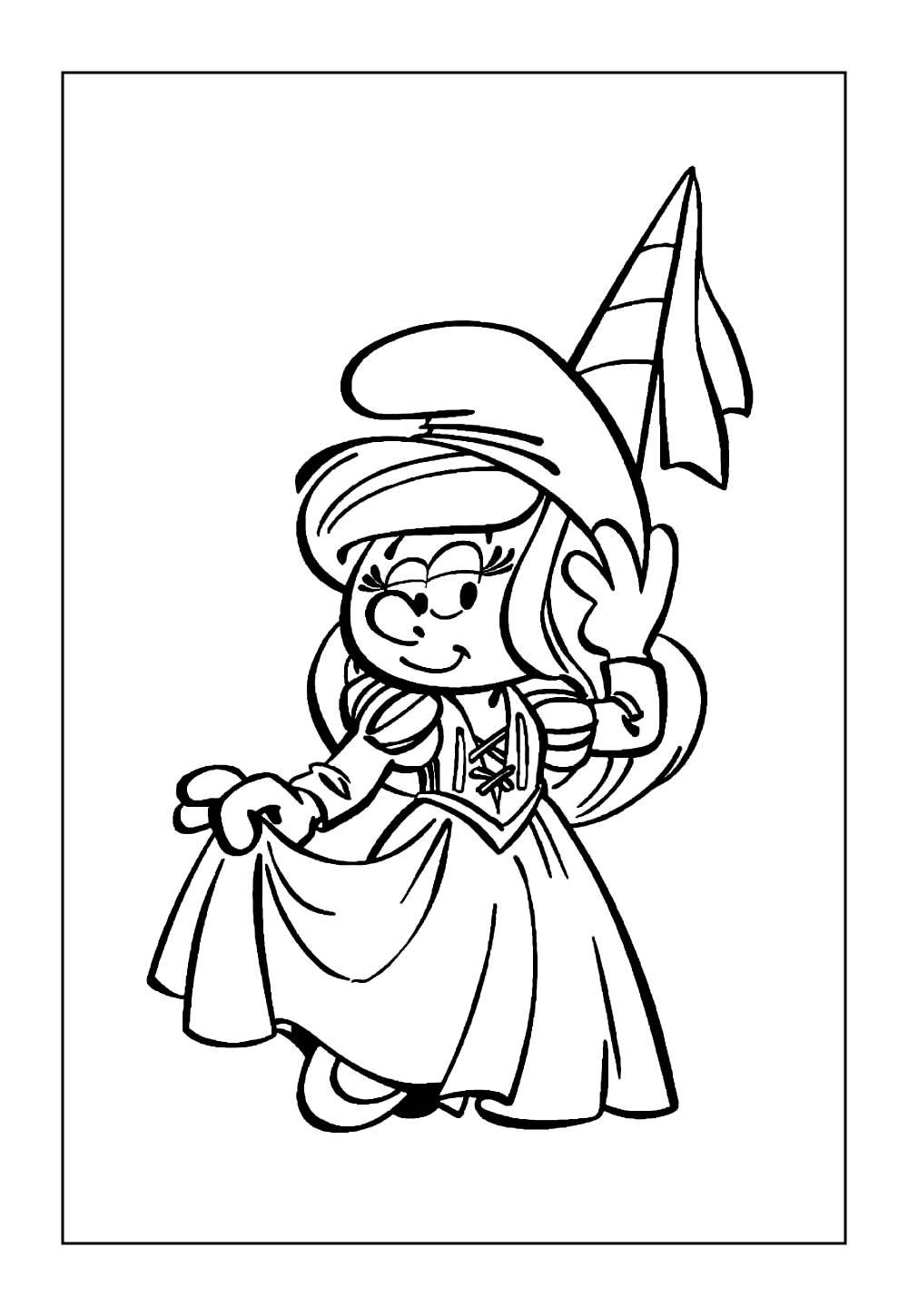 Desenhos da Smurfette dos Smurfs para pintar