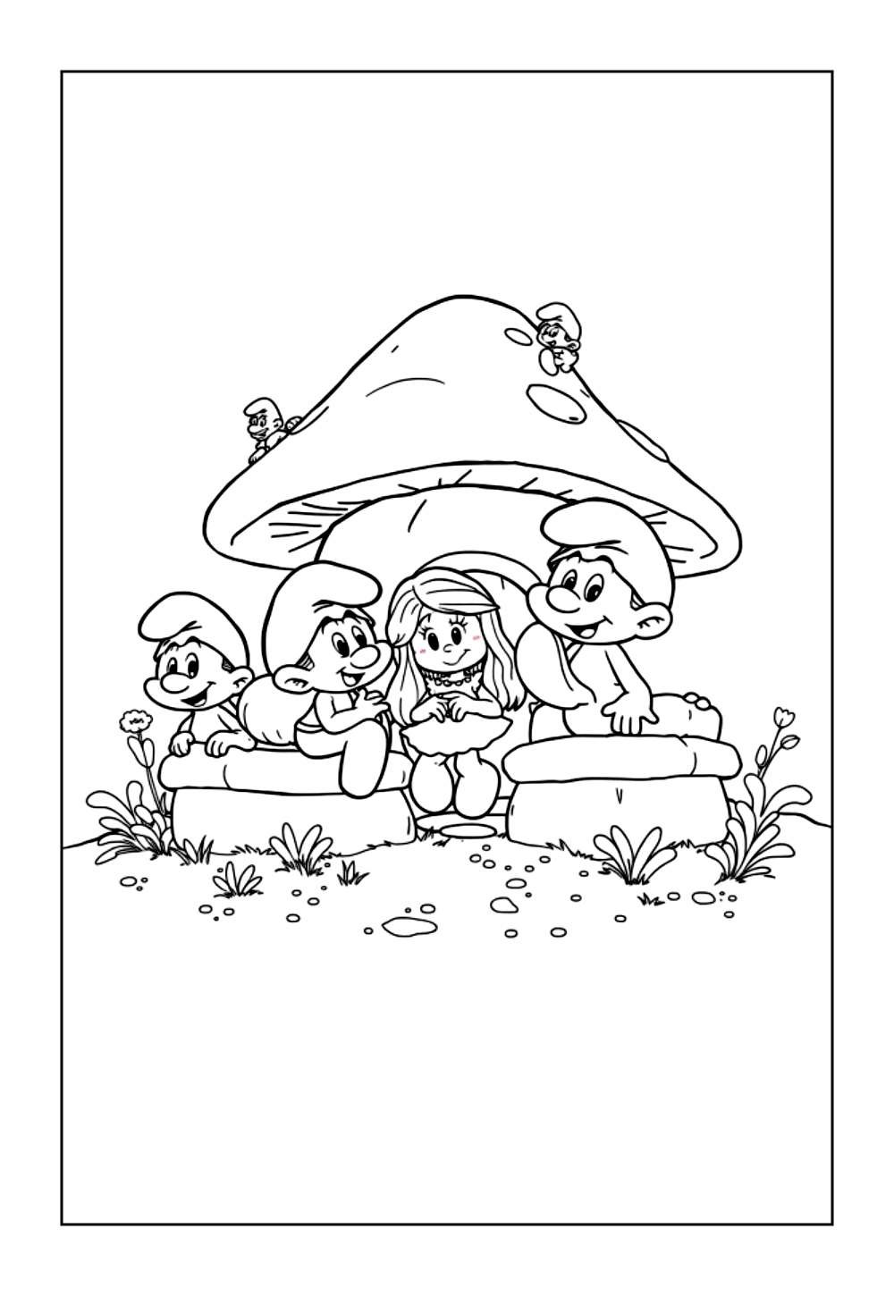 Desenho dos Smurfs para colorir