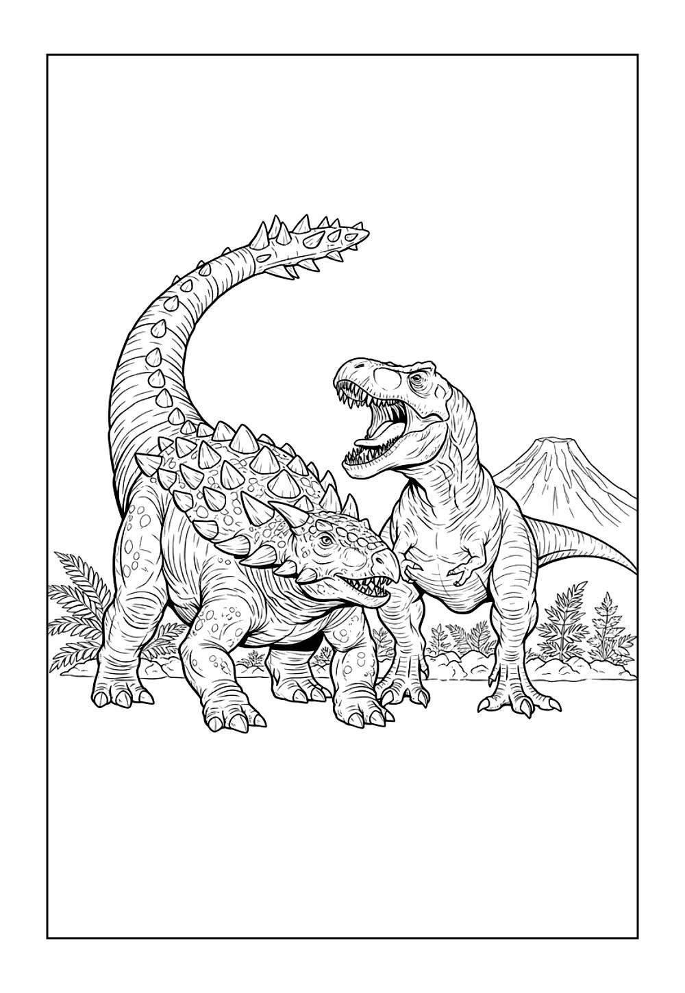 Desenho de Dinossauro para pintar