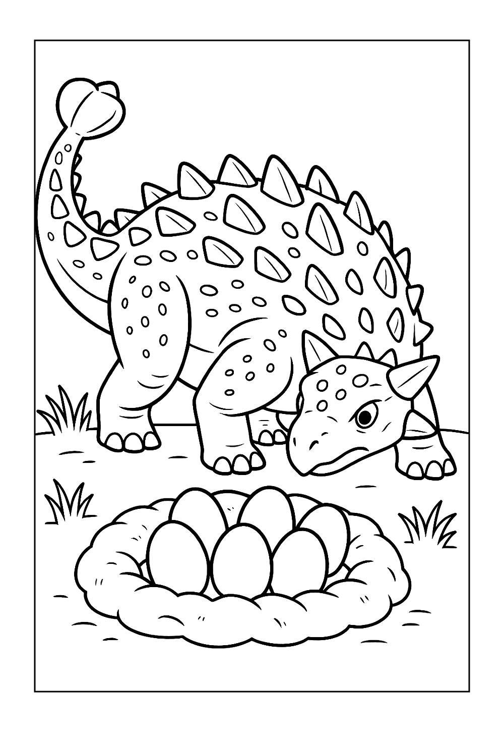 Desenho do Dinossauro Anquilossauro