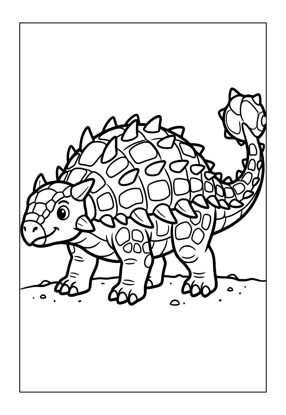 Desenho do Anquilossauro para colorir