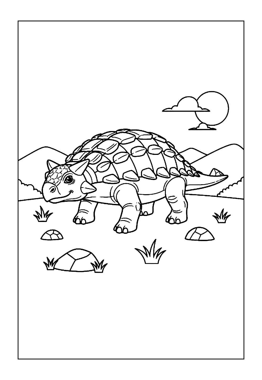 Desenho do Anquilossauro para imprimir