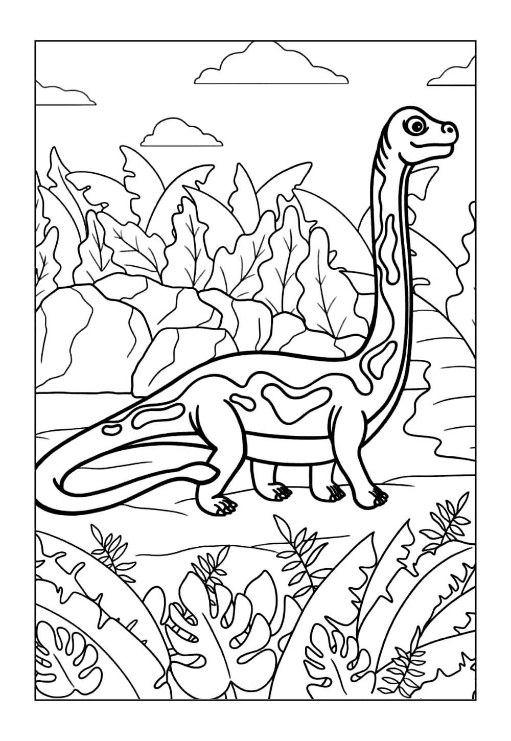 Dinossauro Branquiossauro para imprimir e colorir