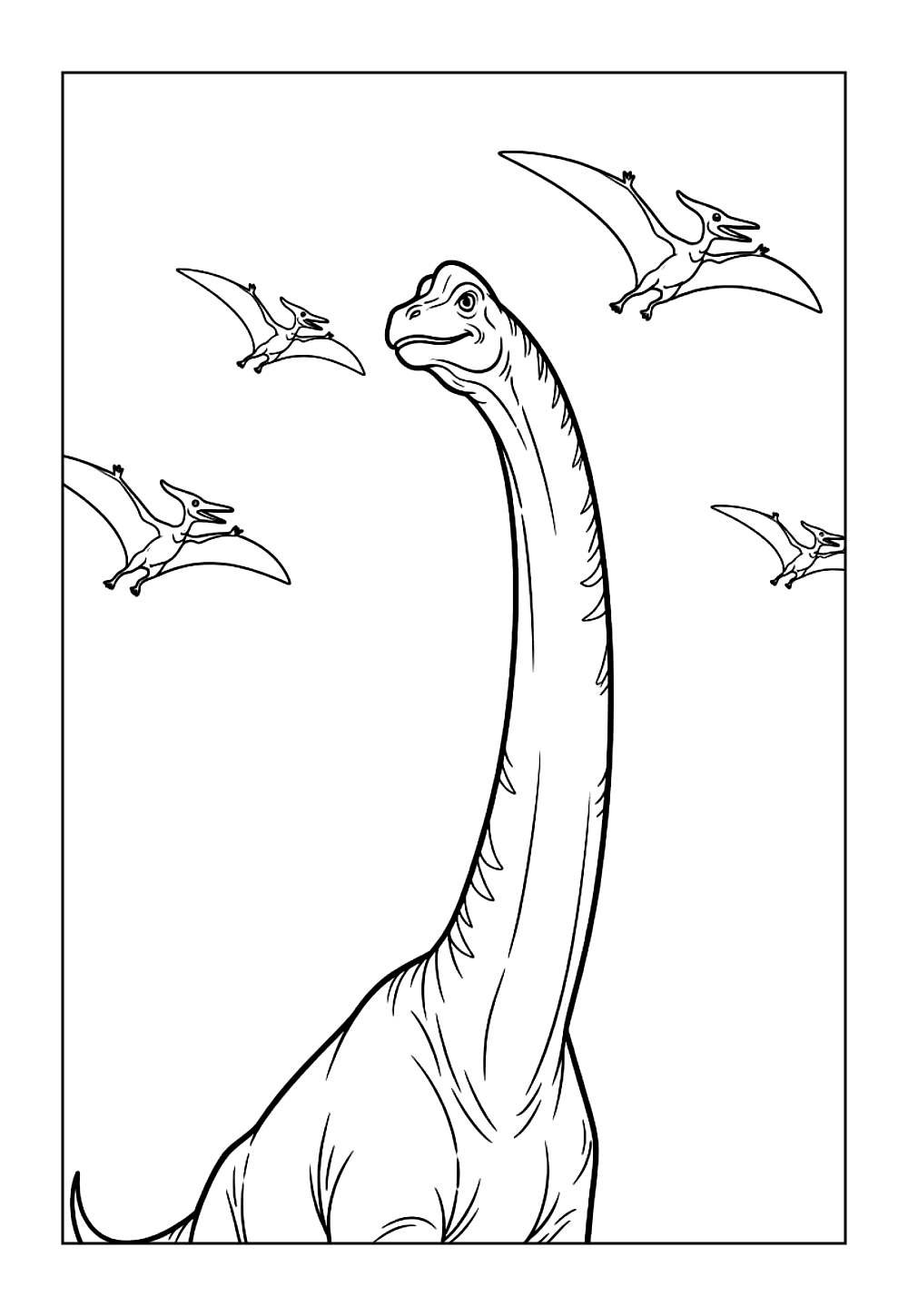 Desenho do Dinossauro Branquiossauro para imprimir e colorir