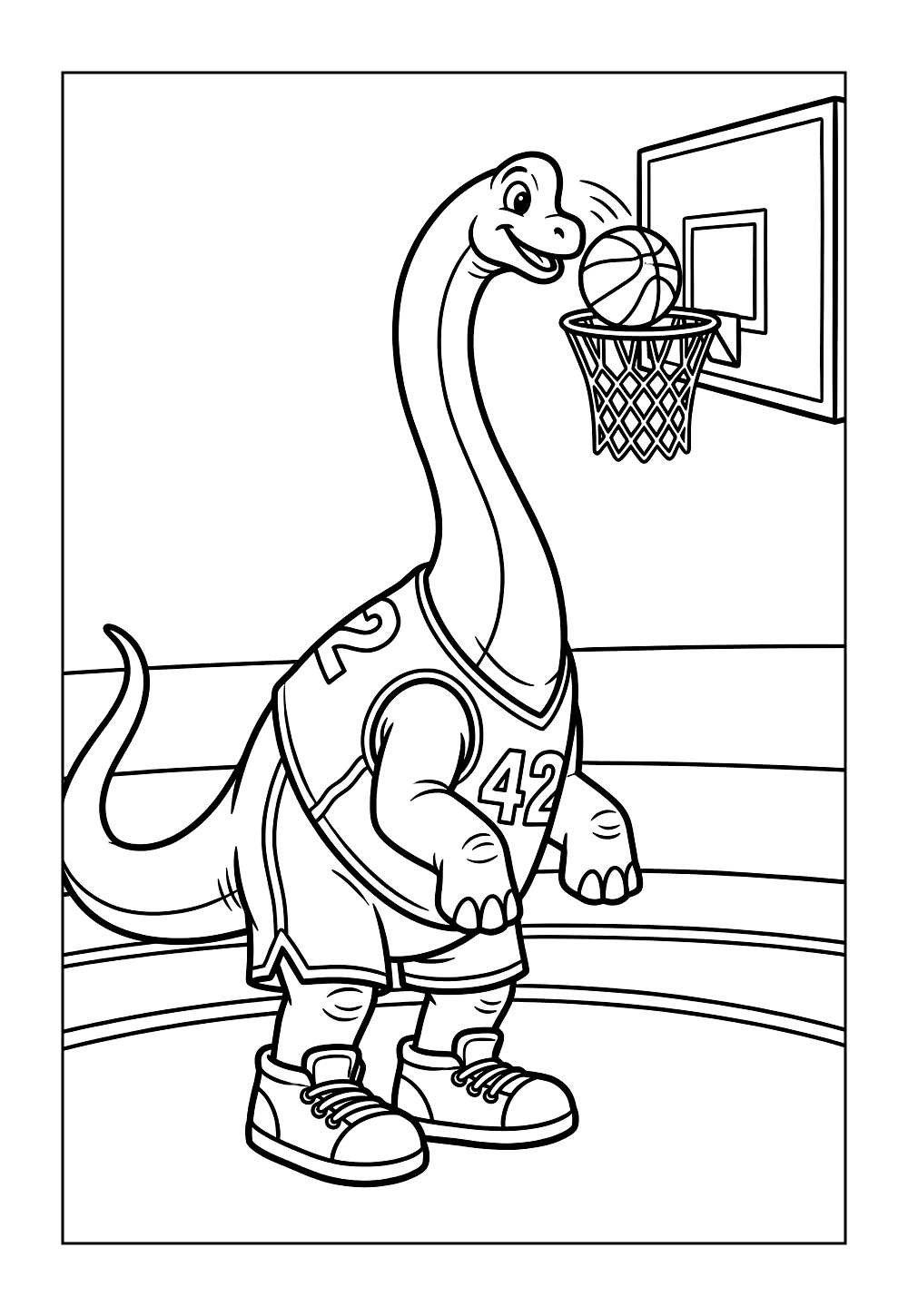 Dinossauro Branquiossauro para pintar