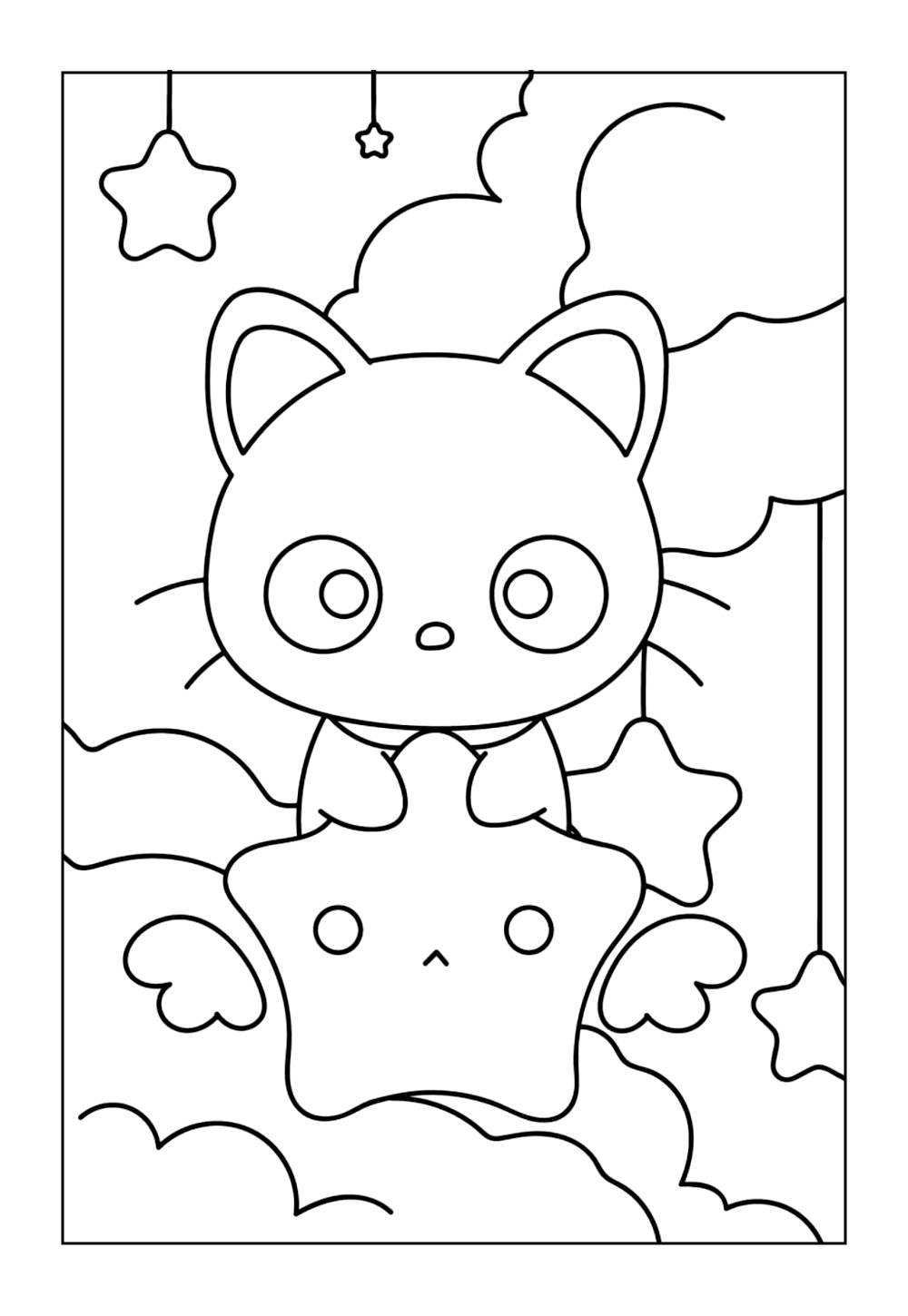 Desenho do Chococat para pintar