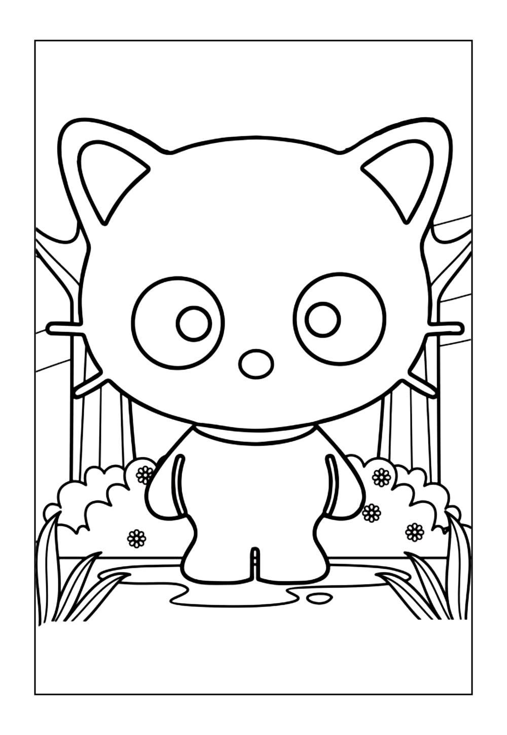 Desenho do Chococat para imprimir e colorir
