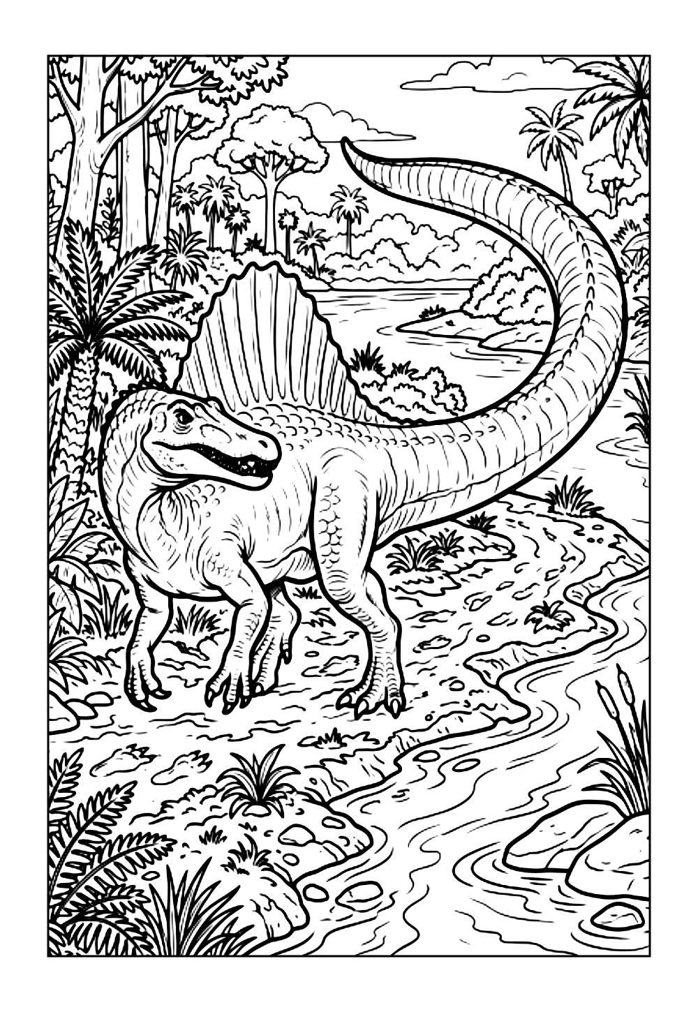 Desenhos de Dinossauro Espinossauro para colorir