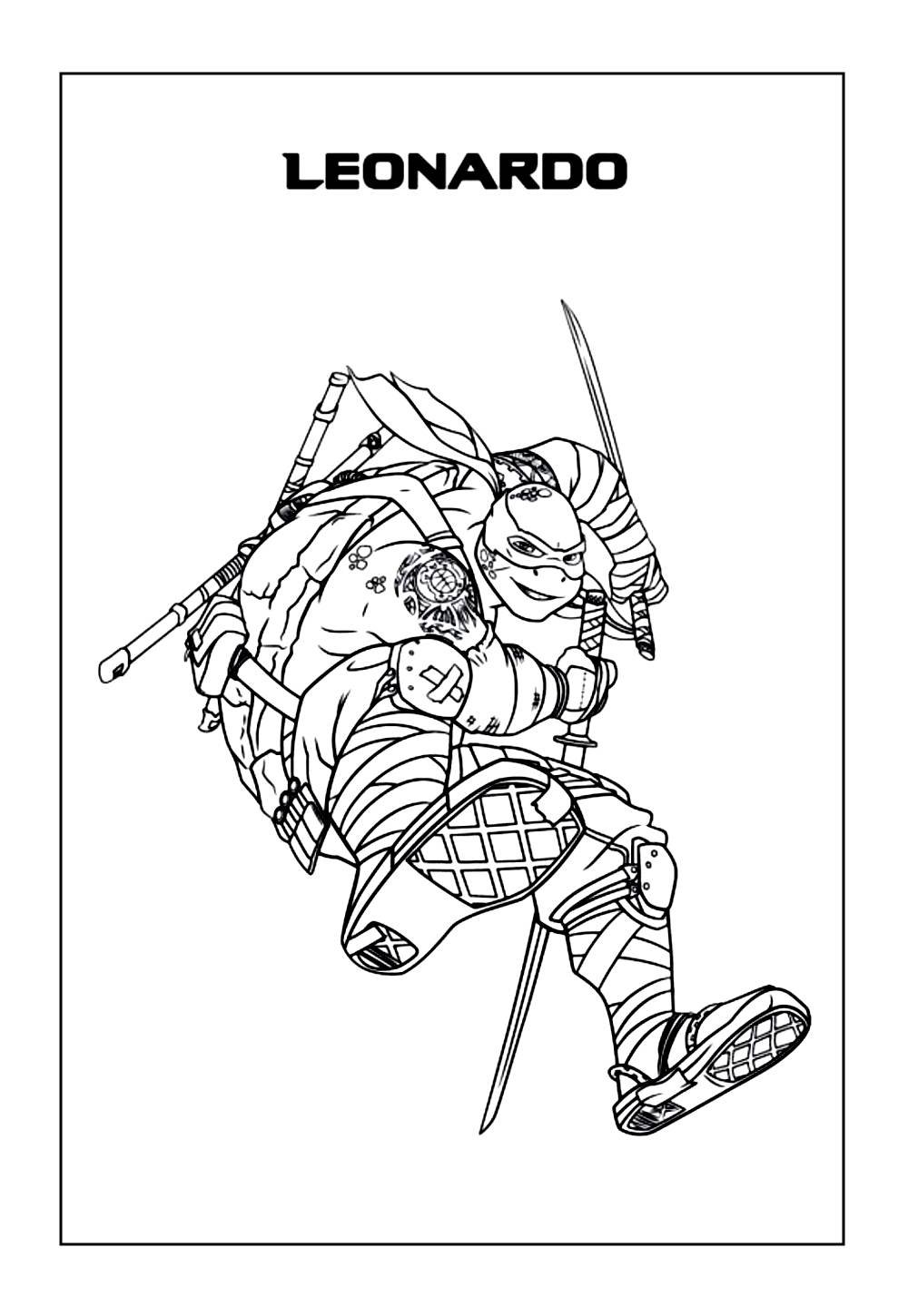 Desenhos do Leonardo das Tartarugas Ninja