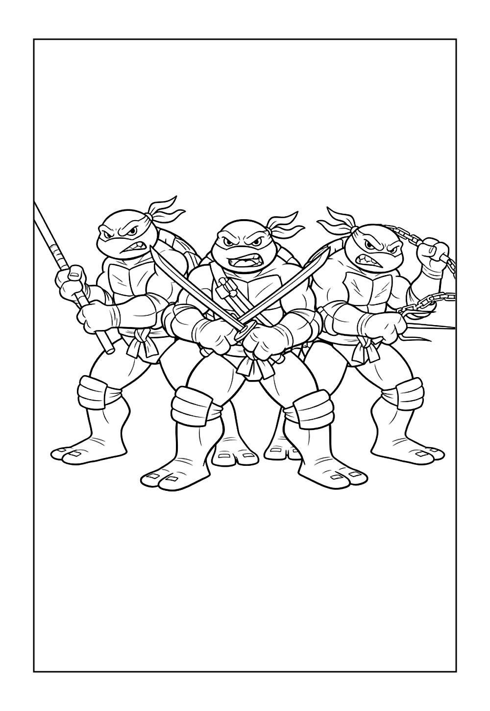Desenhos do Michelangelo para imprimir e colorir