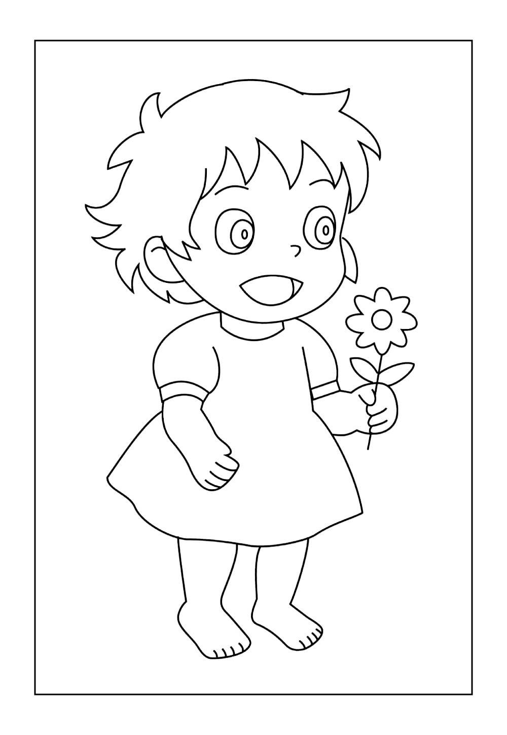 Desenho de Ponyo para pintar