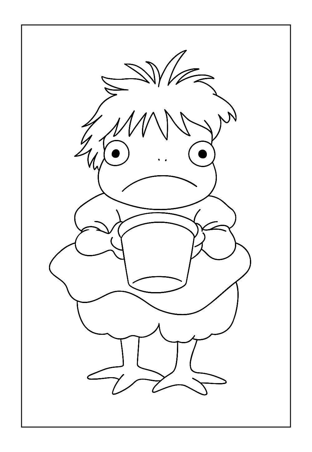 Desenhos de Ponyo para imprimir e pintar
