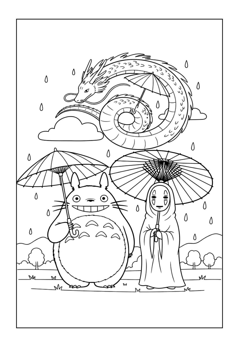Desenhos do Totoro para pintar
