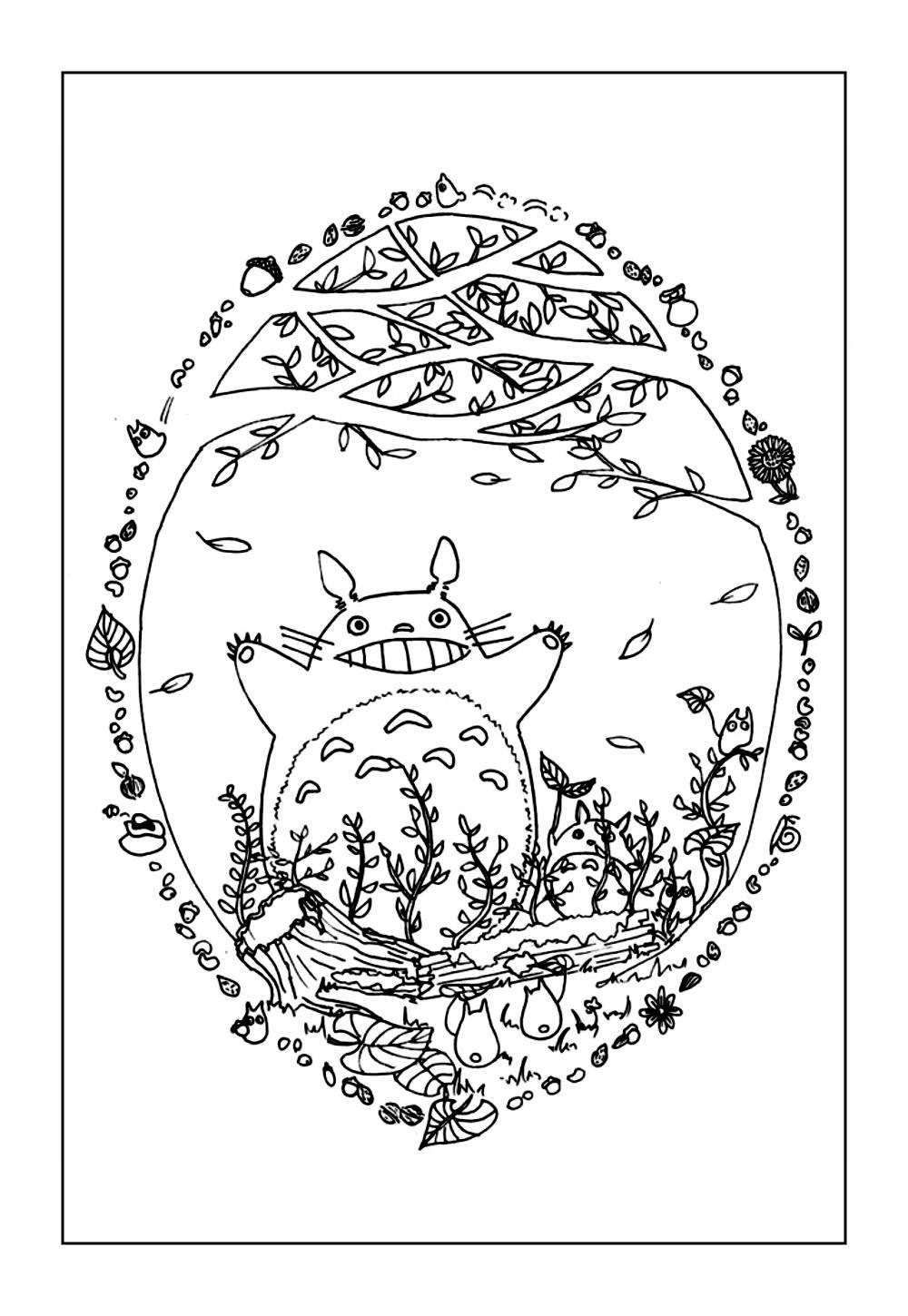 Desenho do Totoro para colorir e pintar