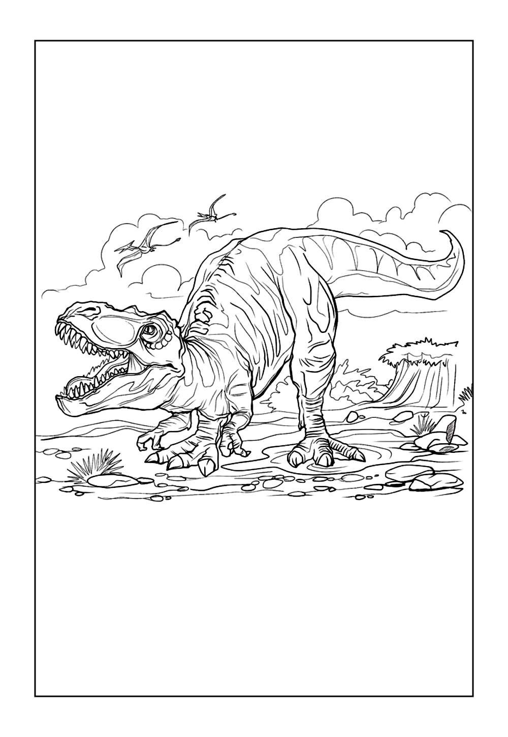 Desenho do Alossauro para pintar