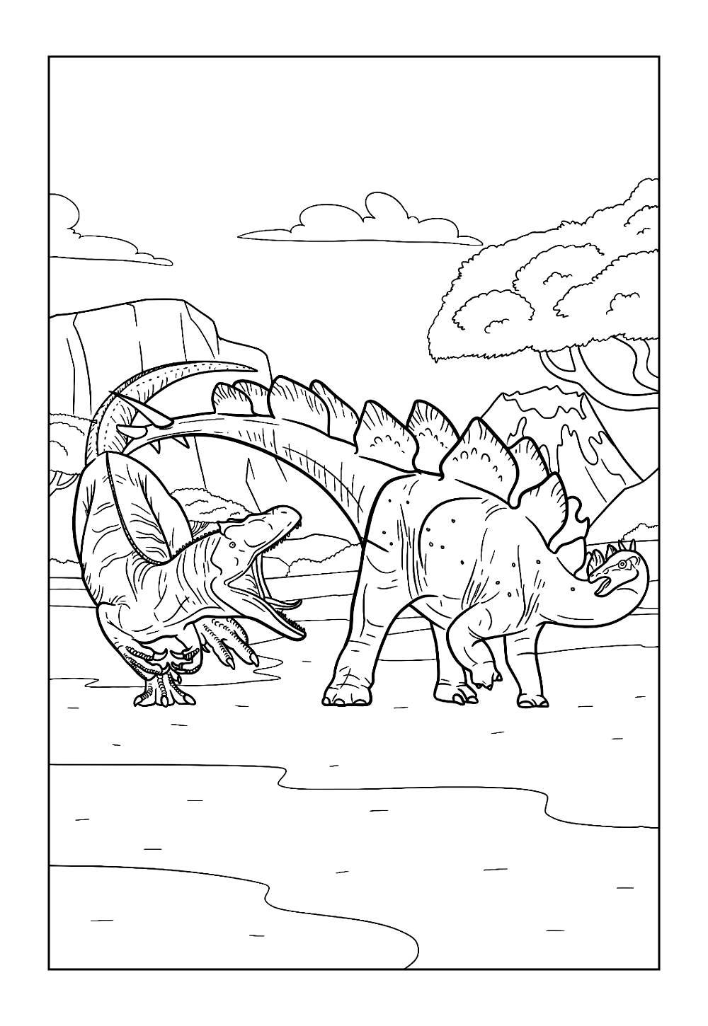 Desenho de Dinossauros para colorir