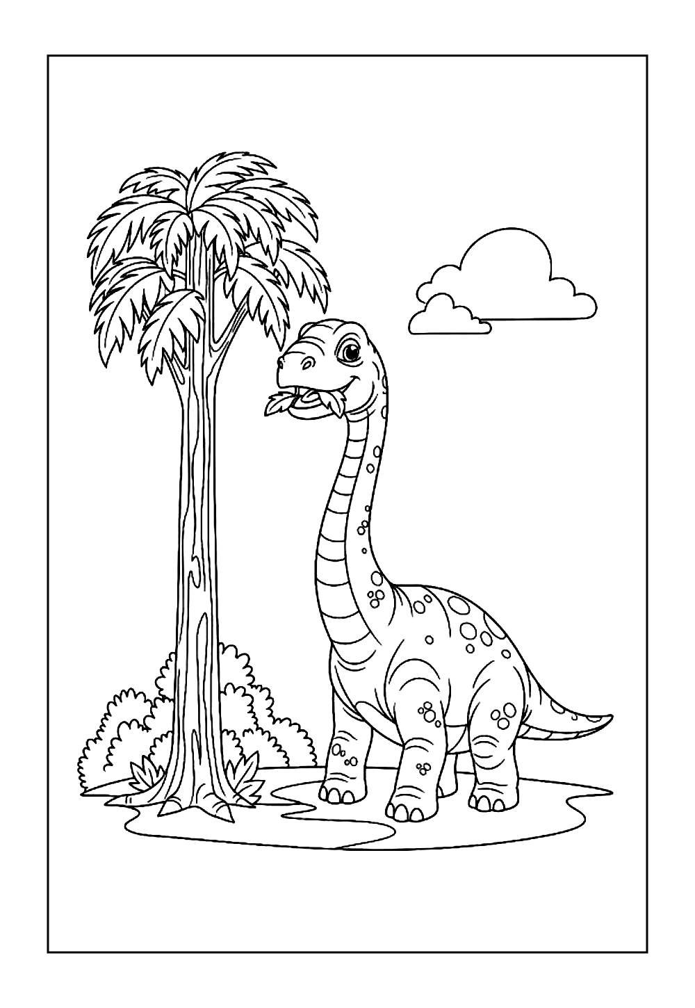 Dinossauro Brontossauro para colorir e pintar