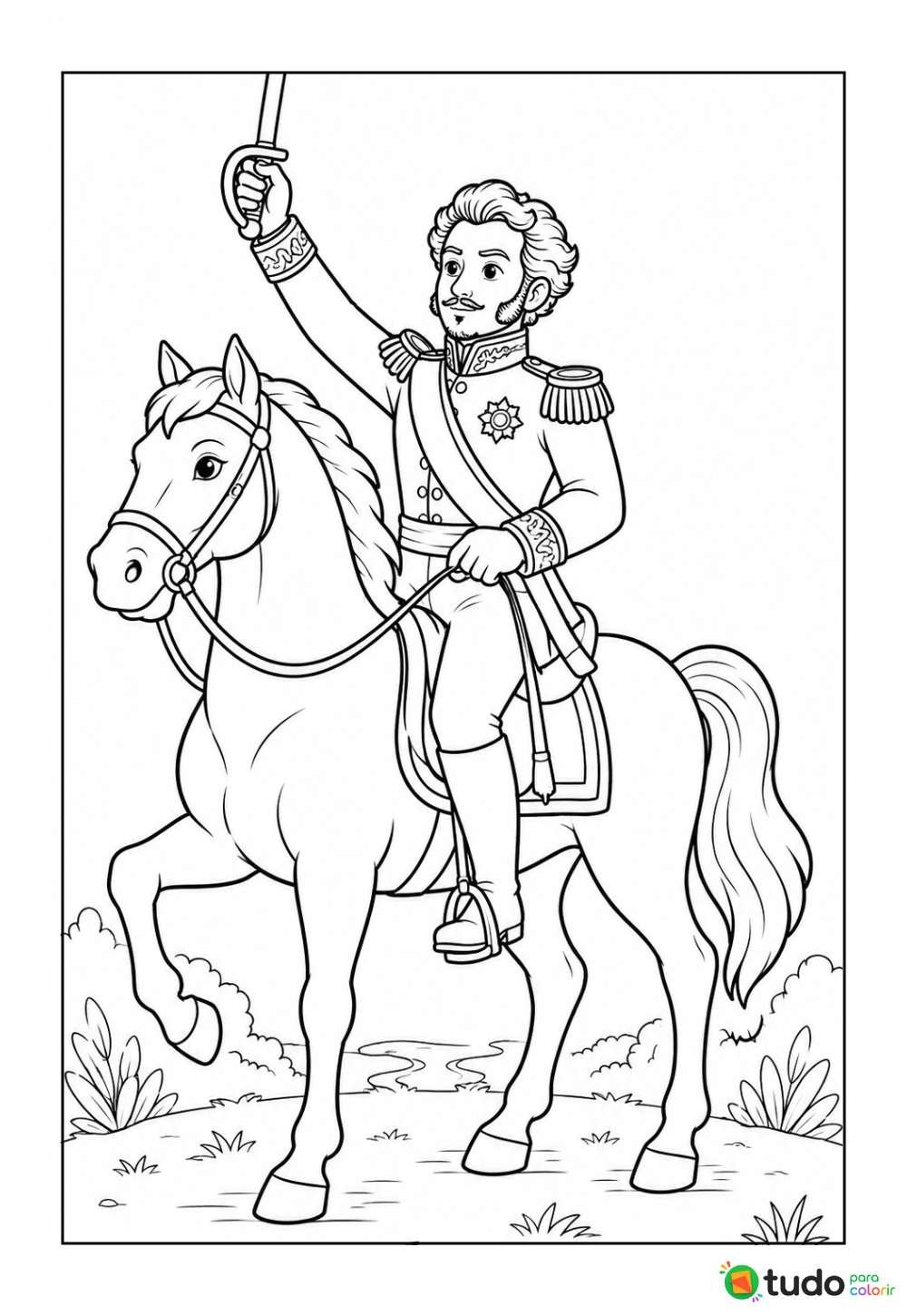 Dom Pedro I para colorir