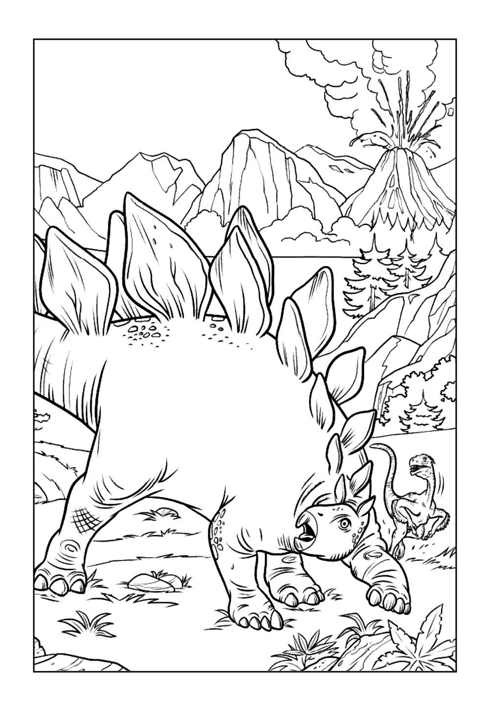 Desenho do Estegossauro para imprimir e colorir